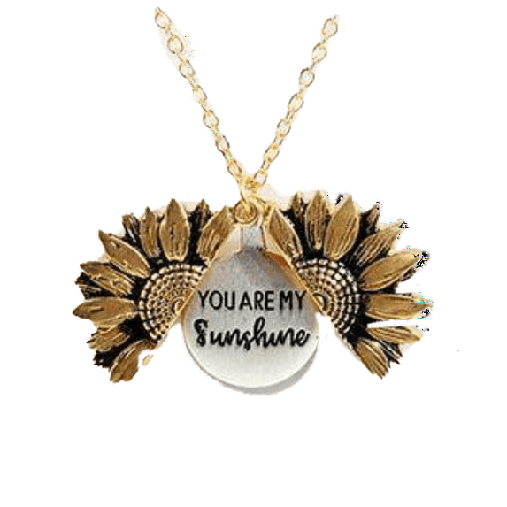 Body Colorz You are My Sunshine Open Locket Sunflower Pendant Necklace
