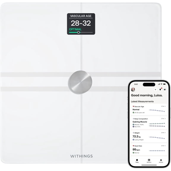 Body Comp WLAN Smart Scales with Full Body Analysis Including Fat Content, Muscle Mass, Bone Density, Visceral Fat, Digital Personal Scales/Body Fat Scales with Bluetooth