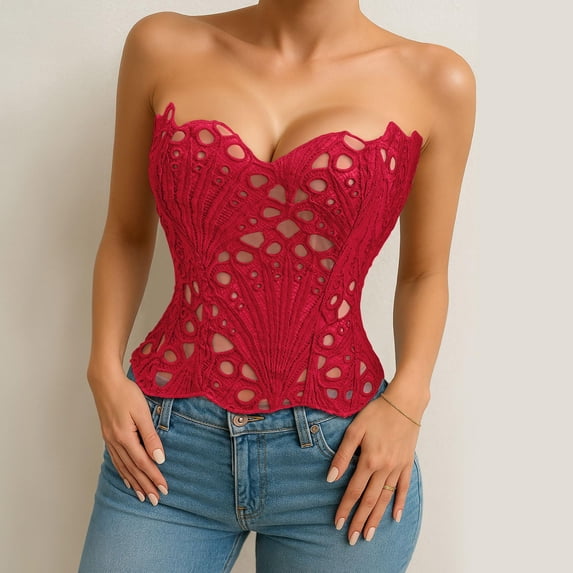 Body Contouring Bustier Corset: Sleeveless Lace-Up Top for Women for Cosplay, Burlesque and Sensual Lingerie