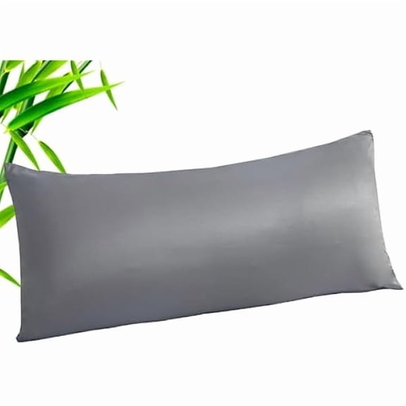 Body Cooling Pillow Case Cover, Bamboo Rayon & Lyocell Pillowcase with Zipper Closure, Breathable Pillow Case for Hot Sleepers and Night Sweats, 20x54 inches, Deep Grey