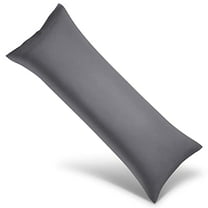 Body Cooling Pillowcase Long Pillow Case Breathable Cool Silky Soft Rayon Derived from Bamboo Fabric,Hair and Skin Friendly,Dark Grey,1 Pack,20x54IN