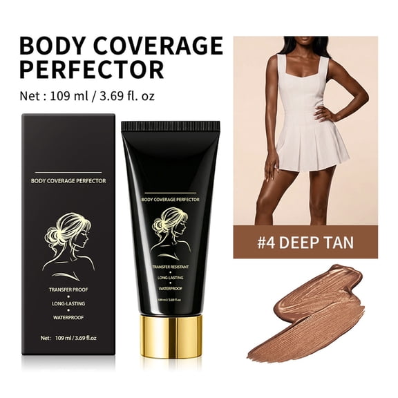 Body Coverage Perfector Waterproof Leg & Body Makeup Foundation, Full Coverage Tattoo Cover Up Concealer, Long Lasting Sweatproof & Transfer Resistant Body Makeup for Legs, Face