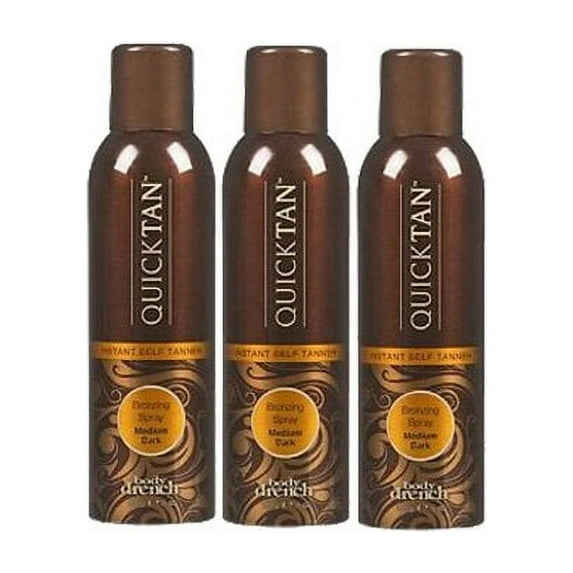 Body Drench QuickTan Bronzing Spray Instant Self Tanner, Medium/Dark, 6oz, 3 Pack