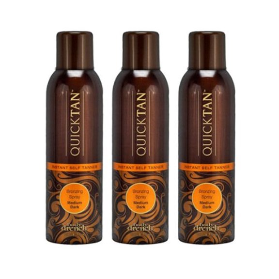 Body Drench QuickTan Bronzing Spray Instant Self Tanner, Medium/Dark, 6oz, 3 Pack