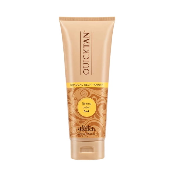Body Drench Quick Tan Gradual Tanning/Bronzing Lotion | Self Tan, Sunless Tanner Solution for Mess Free Coverage | Dark, 8 Fl Oz C29