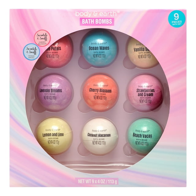 Body & Earth 9Piece Bath Bomb Set