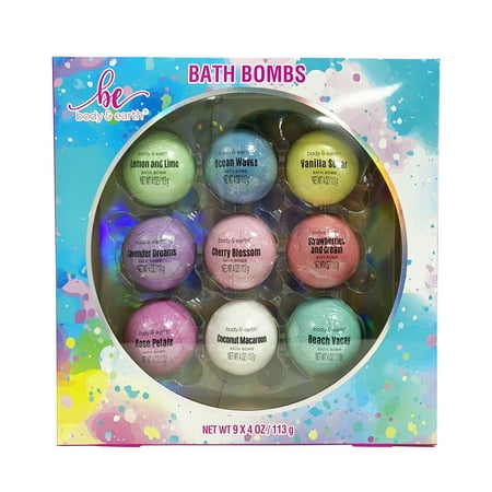 Body & Earth 9 Pieces Bath Bomb Set, 4 oz