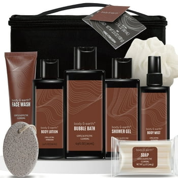 Body & Earth Bath Gift Sets for Men, 8 Pcs Luxury Spa Gift Basket Body Wash for Fathers Day Birthday