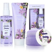 Body & Earth Bath Spa Gift Sets for Women Gift with Lavender Perfumn Mist, Body Lotion, and Body Scrub for Mothers Day