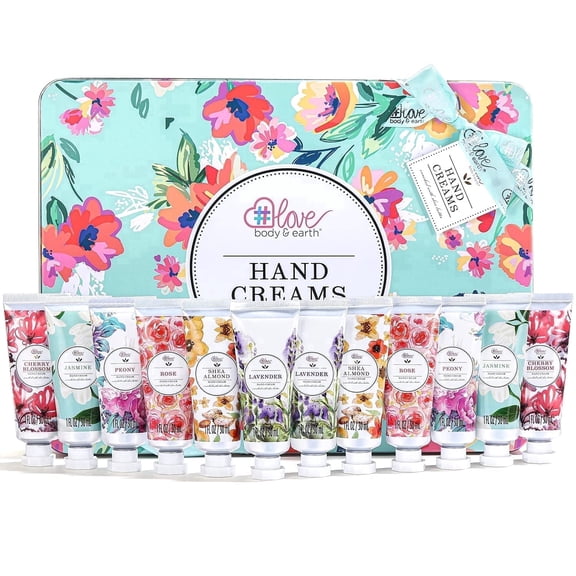 Body & Earth Hand Cream Gift Set - Shea Butter Hand Care Lotion Set for Hands Moisturizing, Birthday Gifts for Women,12 Pcs