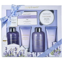 Body&Earth Spa Gift Set For Women, 6 Pcs Lavender Relaxing Bath and Body Set, Birthday Gifts