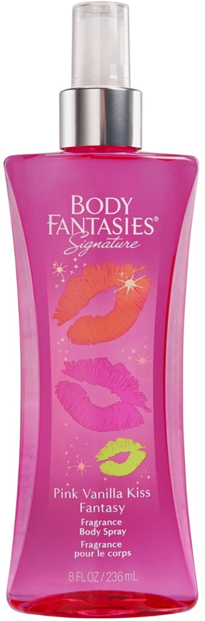 Body Fantasies Signature Fragrance Body Spray, Pink Vanilla Kiss Fantasy 8 oz Pack of 4