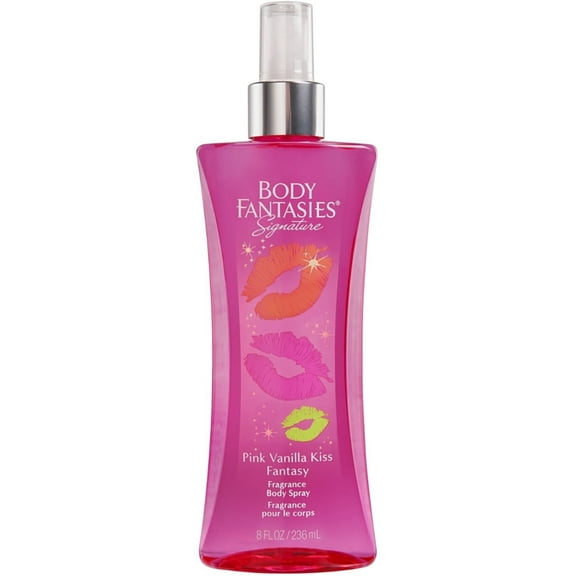 Body Fantasies Signature Fragrance Body Spray, Pink Vanilla Kiss Fantasy 8 oz (Pack of 4)