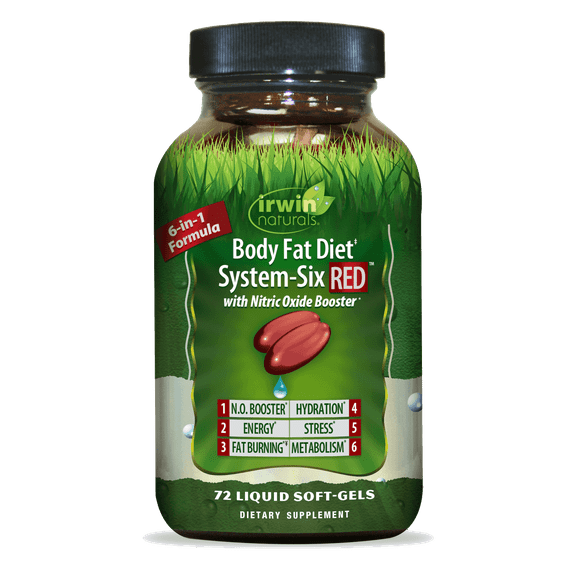 Irwin Naturals Body Fat Diet System-Six RED  72 Liquid Soft-Gels