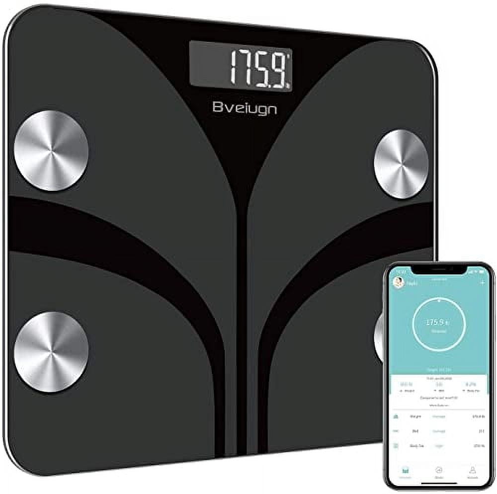 Black Digital Smart Body Analysis Bathroom Scale with LCD Display