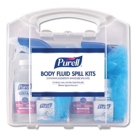 Body Fluid Spill Kit, 4.5" x 11.88" x 11.5", One Clamshell Case with 2 Single Use Refills/Carton | Bundle of 5 Cartons