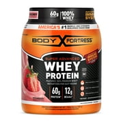 Body Fortress Super Advanced 100% Premium Whey Protein Powder, Strawberry, 60g Protein, Immune Support , Vitamins C & D Plus Zinc, 1.78 lbs