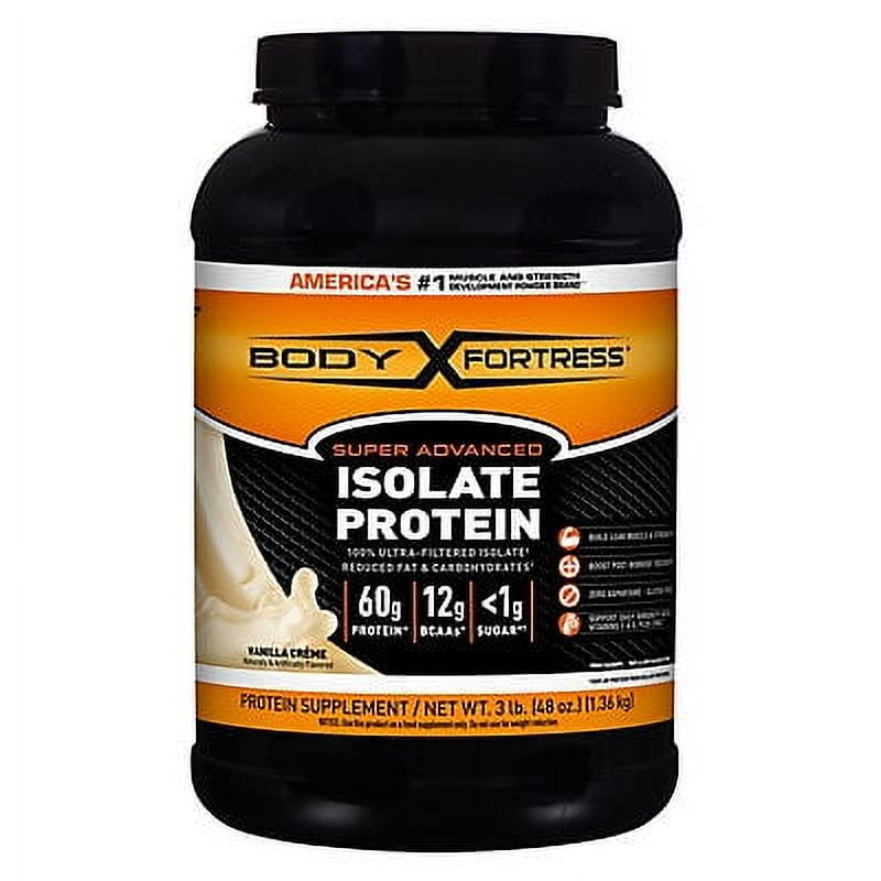 Body Fortress Super Advanced Isolate Protein Powder Vanilla, 3 lbs.