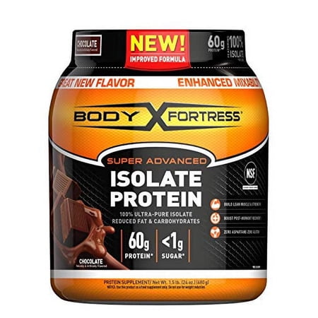 Body Fortress Super Advanced Whey Protein Isolate Powder, Gluten Free, Chocolate, 1.5 lbs (Packaging May Vary)