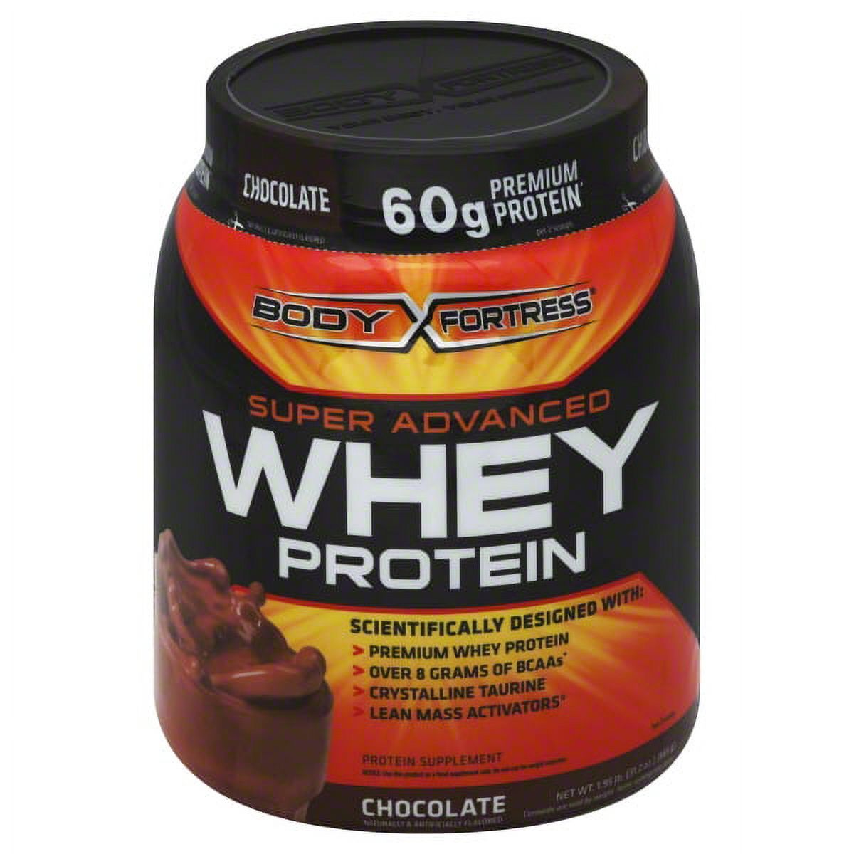 Body Fortress Super Advanced Whey Protein Powder, Chocolate, 1.95 lbs. - image 1 of 8
