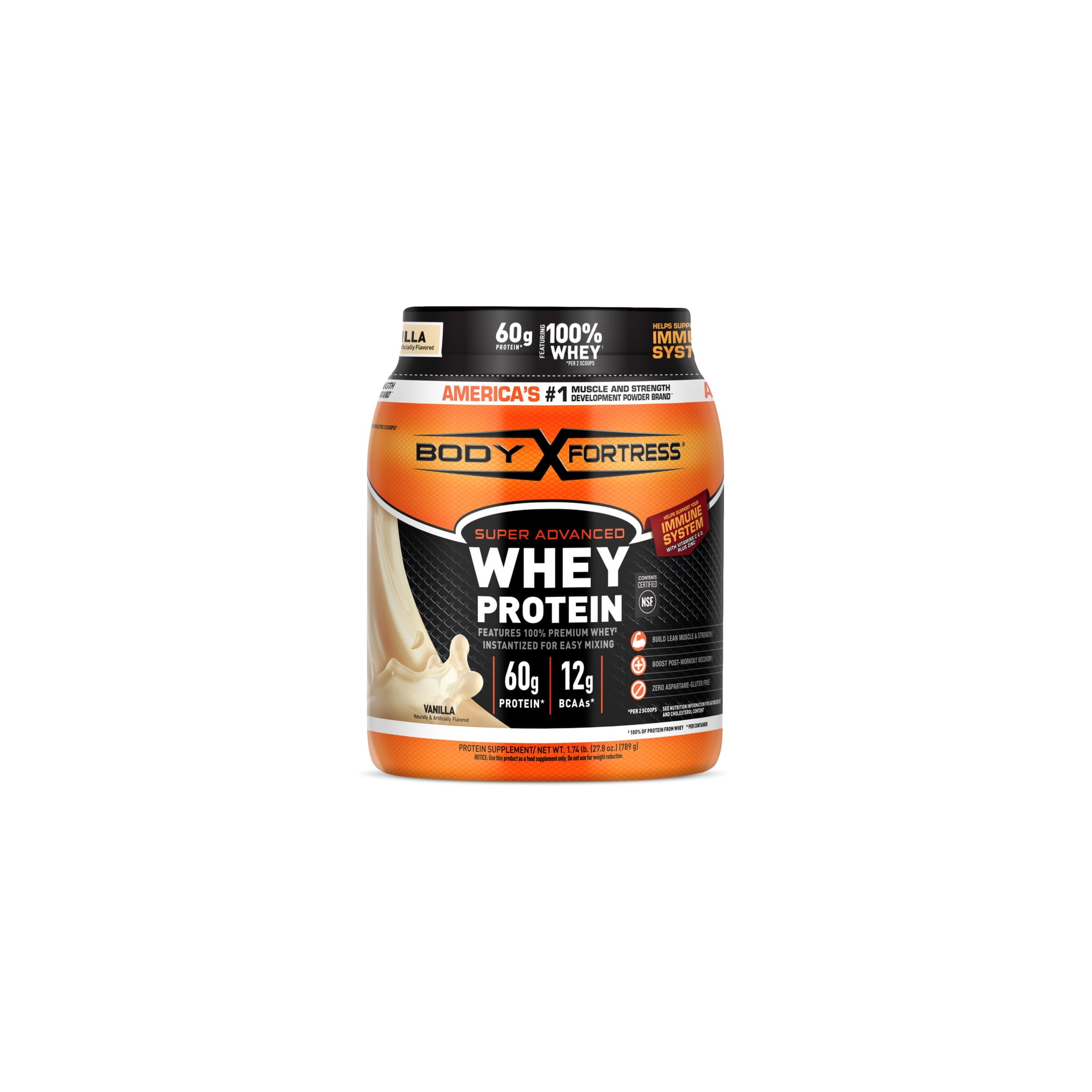Body Fortress Super Advanced Whey Protein Powder - Vanilla 1.74 lbs (Pack of 5)