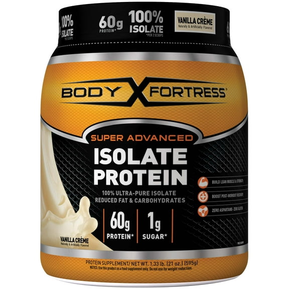 Body Fortress Super Advanced Whey Protein Powder, Vanilla, 60g Protein, 1.33 Lb