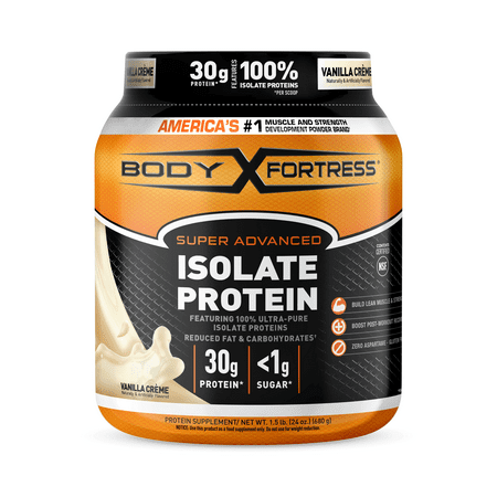 Body Fortress Whey Isolate Protein Powder, 30g Protein, Vanilla, 1.5 lbs
