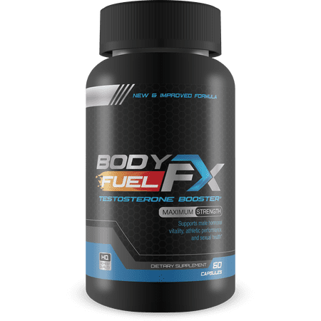 Body Fuel FX Testosterone Booster - Maximum Strength - Increase Vitality, Athletic Performance - Increase Fat Loss - 60 Capsules