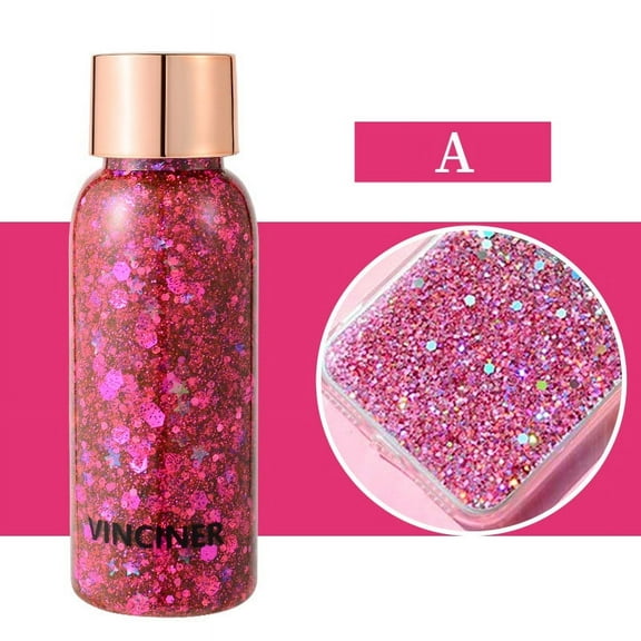 Body Glitter Gel, Holographic Body Glitter, Long Lasting Mermaid Sequins for Face and Hair, Safe Non Irritating Self Adhesive Chunky Glitter for Festival Makeup and Party Use