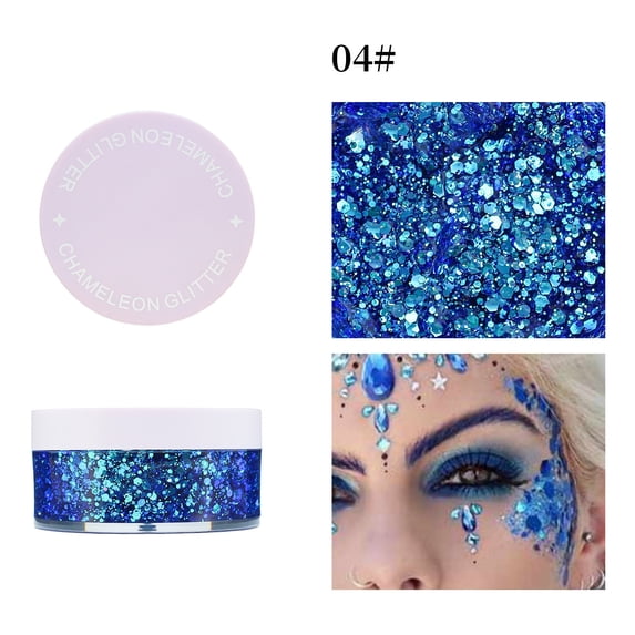 Body Glitter Gel Holographic Face And Body Glitter Long-Lasting -Adhesive Glitter For Festival Makeup Hair Nail Art No Glue Needed Pintura corporal - Body painting