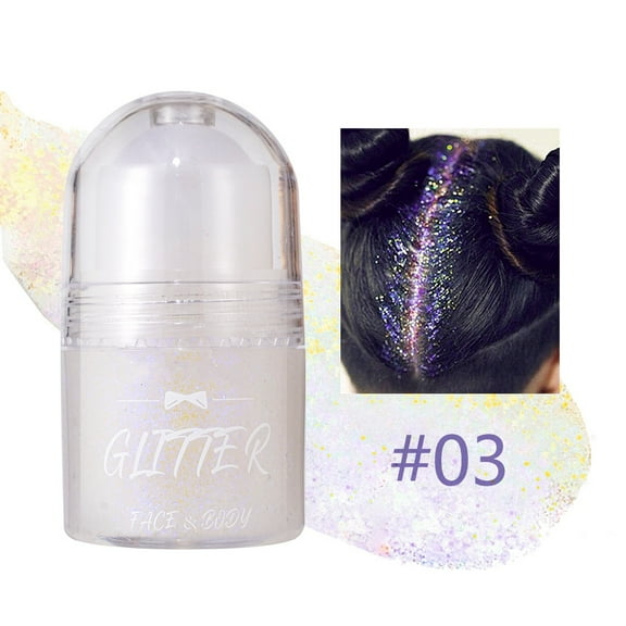 Body Glitter Roll on Festival Glitter Gel 25ml Makeup for Hair Face and Body Color Changing Glitter Gel Rave Party Makeup (#03)