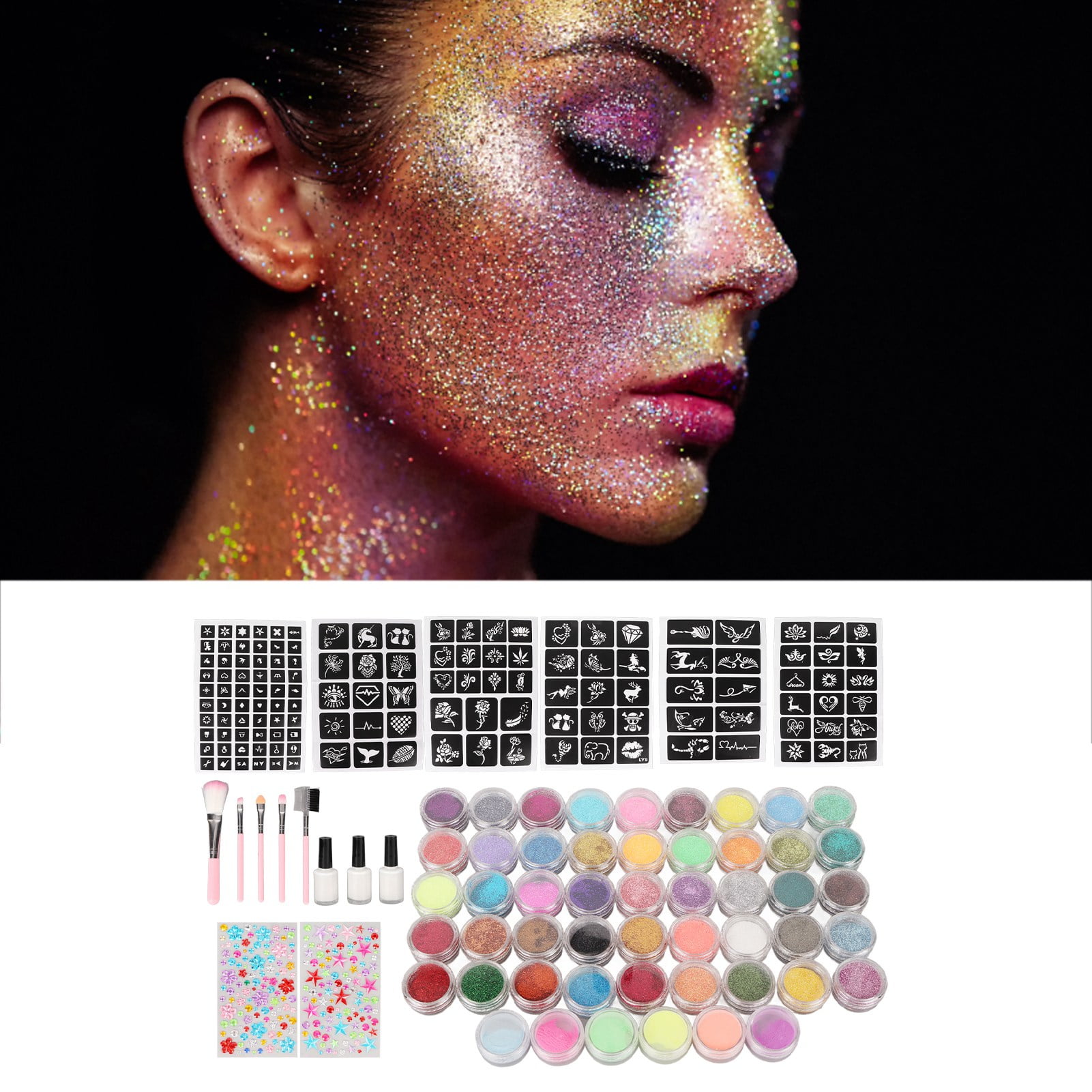 Body Glitter Set, Glitter Makeup Kit 67pcs For Manicure