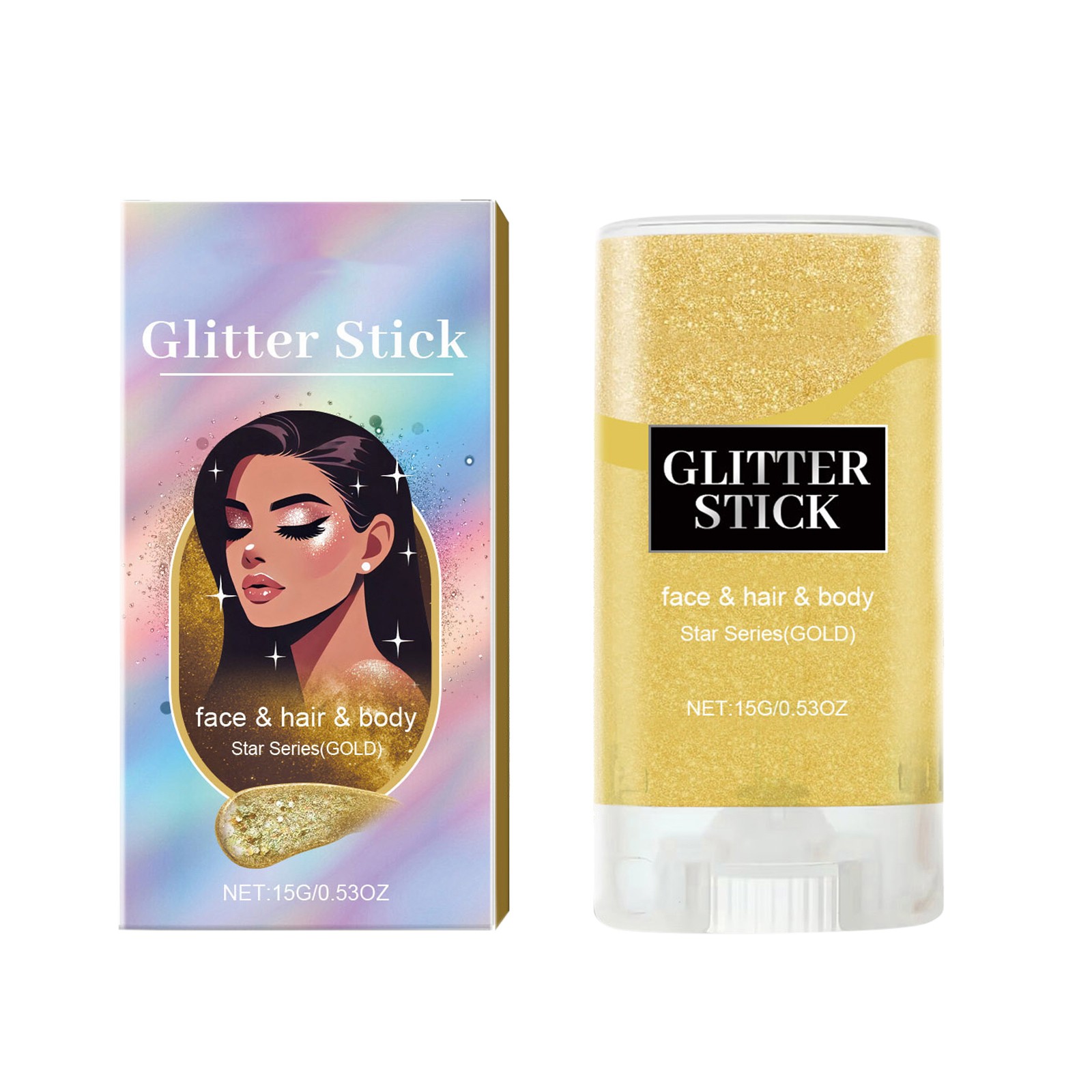 Body Glitter Stick HighShine Waterproof Glitter Gel with Dazzling