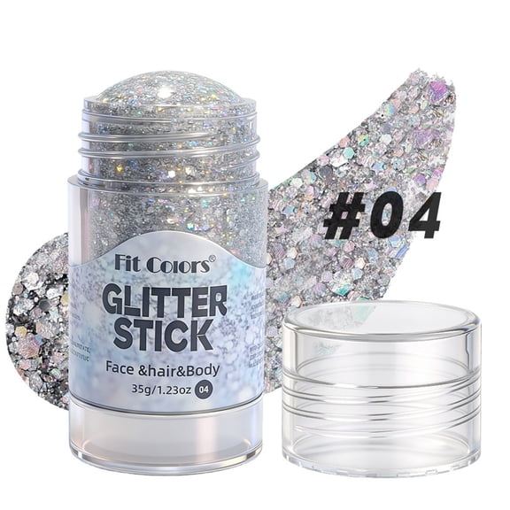 Body Glitter Stick Red White Blue Face Glitter Stick Body Glitter Gel Sparkle Makeup Gel For Face And Body Festival Party Concert Football Soccer Party Performance Long Lasting Shine Glitter