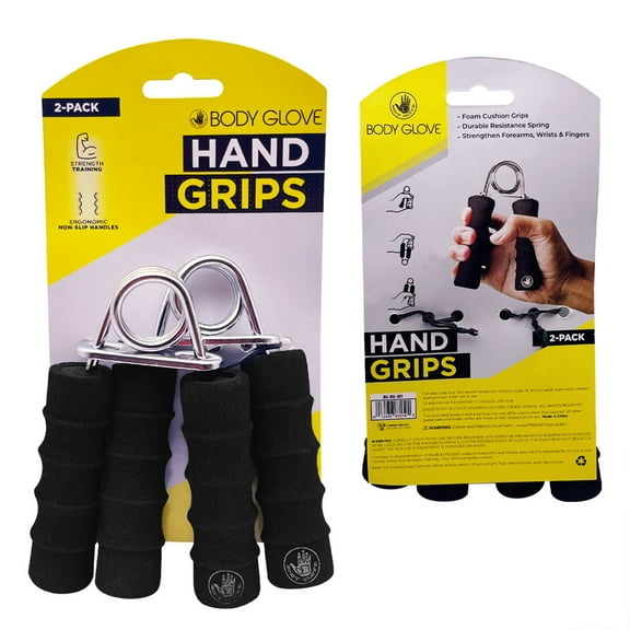 Body Glove 2-pack Foam Hand Grippers Grip Forearm Heavy Strength