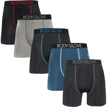 Body Glove 5-Pack Moisture Wicking Performance Boxers Briefs Underwear, Small
