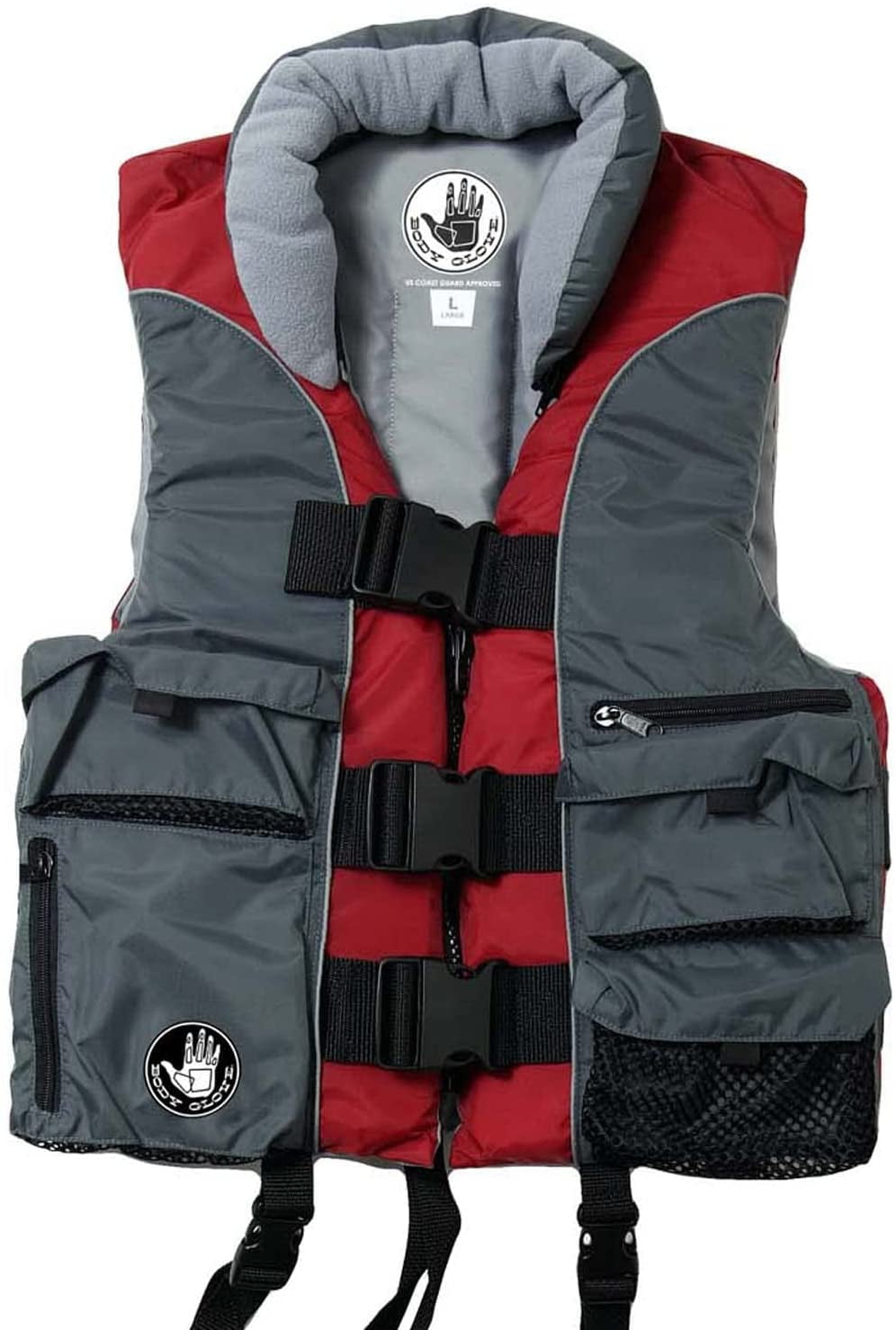 Body Glove Angler Unisex Adult Fishing PFD Life Jacket USCG Approved, Red