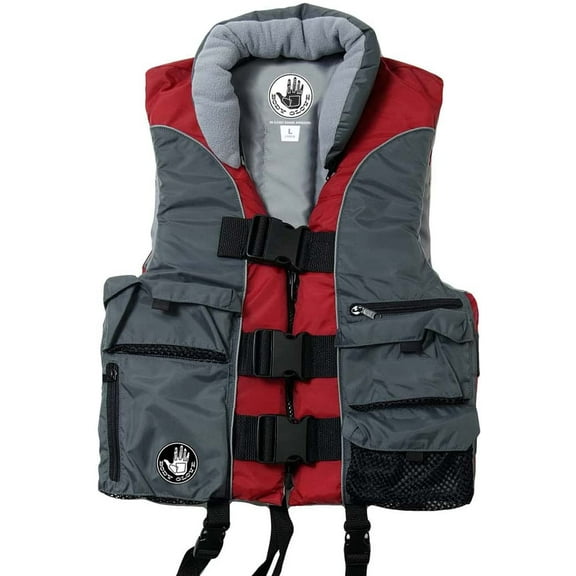 Body Glove Angler Unisex Adult Fishing PFD Life Jacket USCG Approved, Red