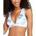 thumbnail image 1 of Body Glove BLUE TIE-DYE Cloud Rumor Deep V Bikini Swim Top, US Large, 1 of 12