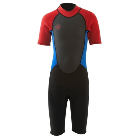 Body Glove Pro3 2/1mm Short Sleeve Spring Wetsuit, Back Zip, Youth, Size 12, Red