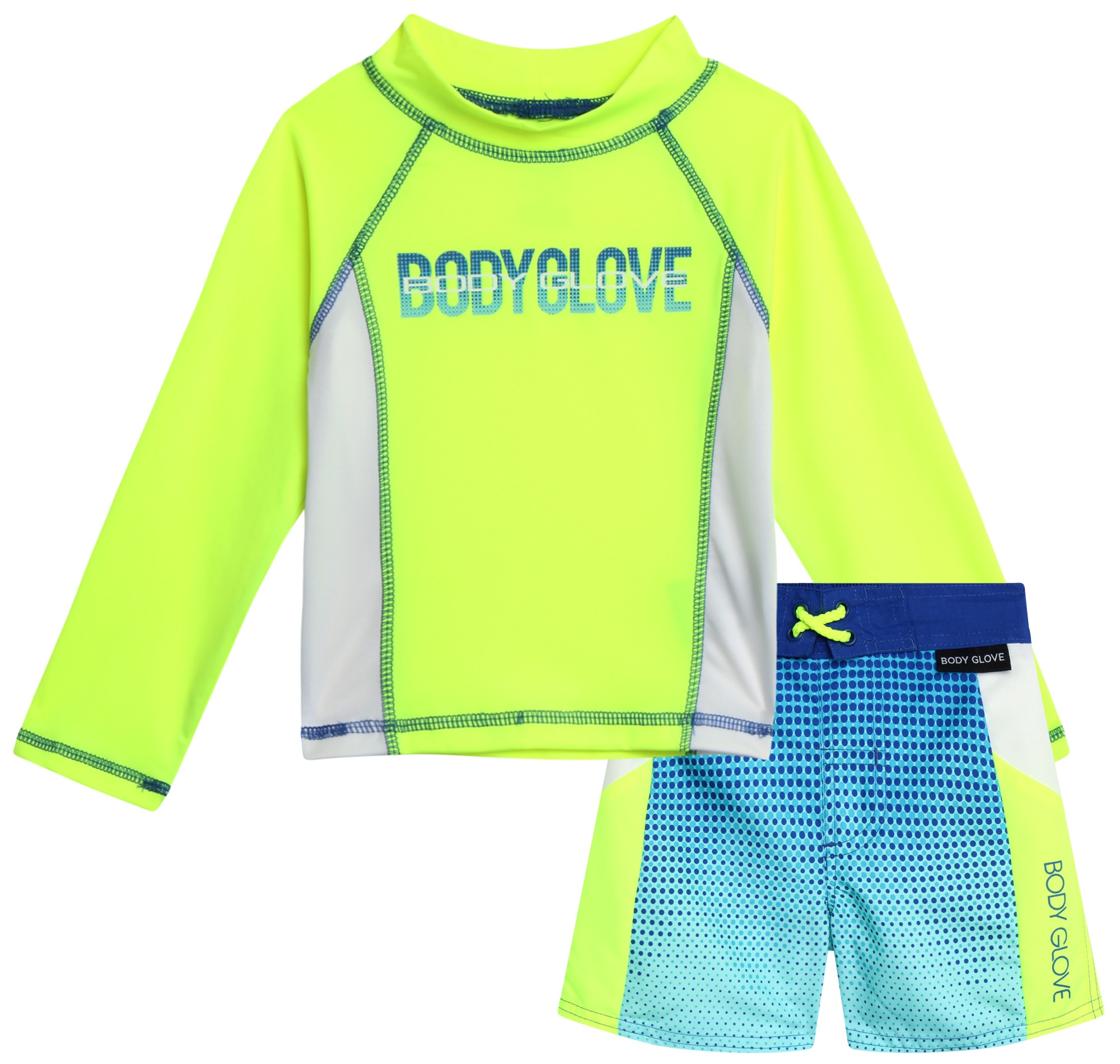 Body Glove Toddler Baby Boys' 2Piece UPF 50+ Rash Guard and Swimsuit