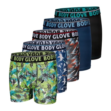 Body Glove Boys 5PK Digital Prints & Sharks Boxer Briefs