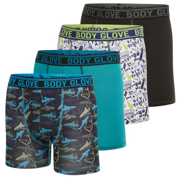 Body Glove Boys Boxer Briefs - Pack of 4 - Comfortable and Durable Underwear