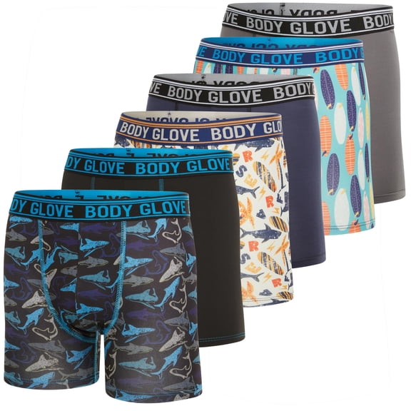 Body Glove Boys Boxer Briefs - Pack of 6 - Comfortable and Durable Underwear