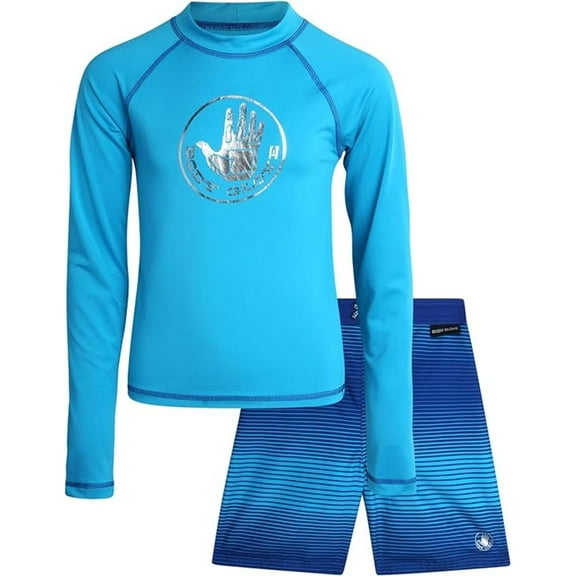 Body Glove Boys’ Long Sleeve Rash Guard Set – UPF 50 Swim Shirt and Bathing Suit Trunks – Swimwear Set for Boys (5-12)