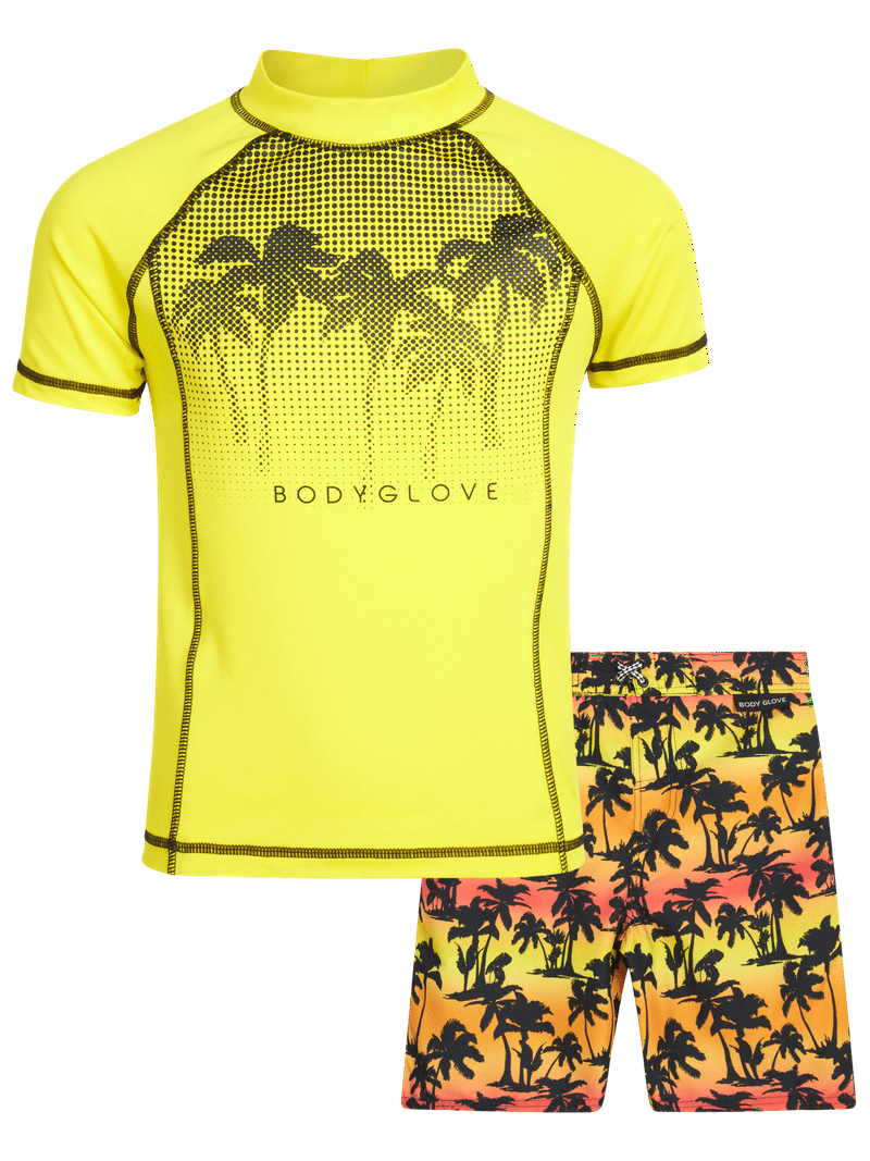 Body Glove Boys' Rash Guard Set – UPF 50+ Short Sleeve Swim Shirt