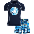 thumbnail image 1 of Body Glove Boys' Rash Guard Set - UPF 50+ Short Sleeve Swim Shirt and Bathing Suit Trunks - Swimwear Set for Boys (4-12), 1 of 5