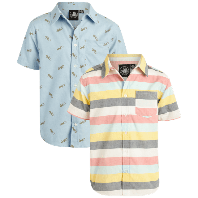 Body Glove Boys' Shirt 2 Pack Short Sleeve Button Down Summer Beach