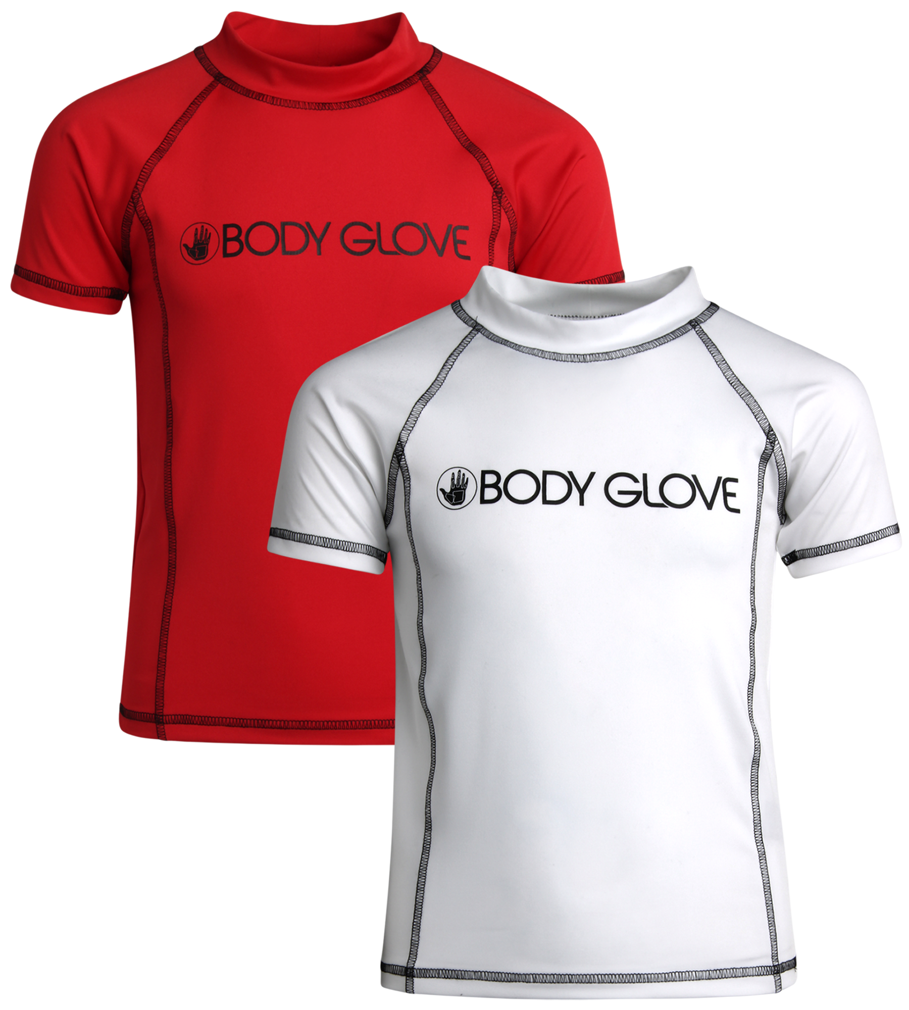 Body Glove Boys' Short Sleeve Rash Guard Shirt – 2 Pack UPF 50+ Quick Dry Sun and Sand Protection Swim Shirt (2T-14)