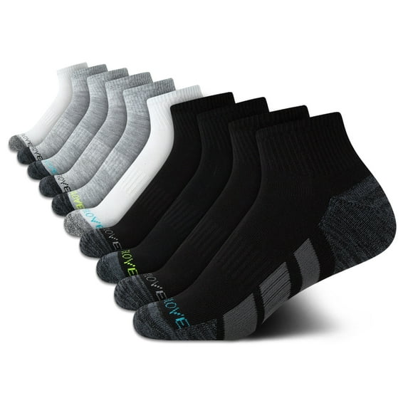 Body Glove Boys' Socks - 10 Pack Performance Cushion Athletic Quarter Cut Socks - Kids Running Socks